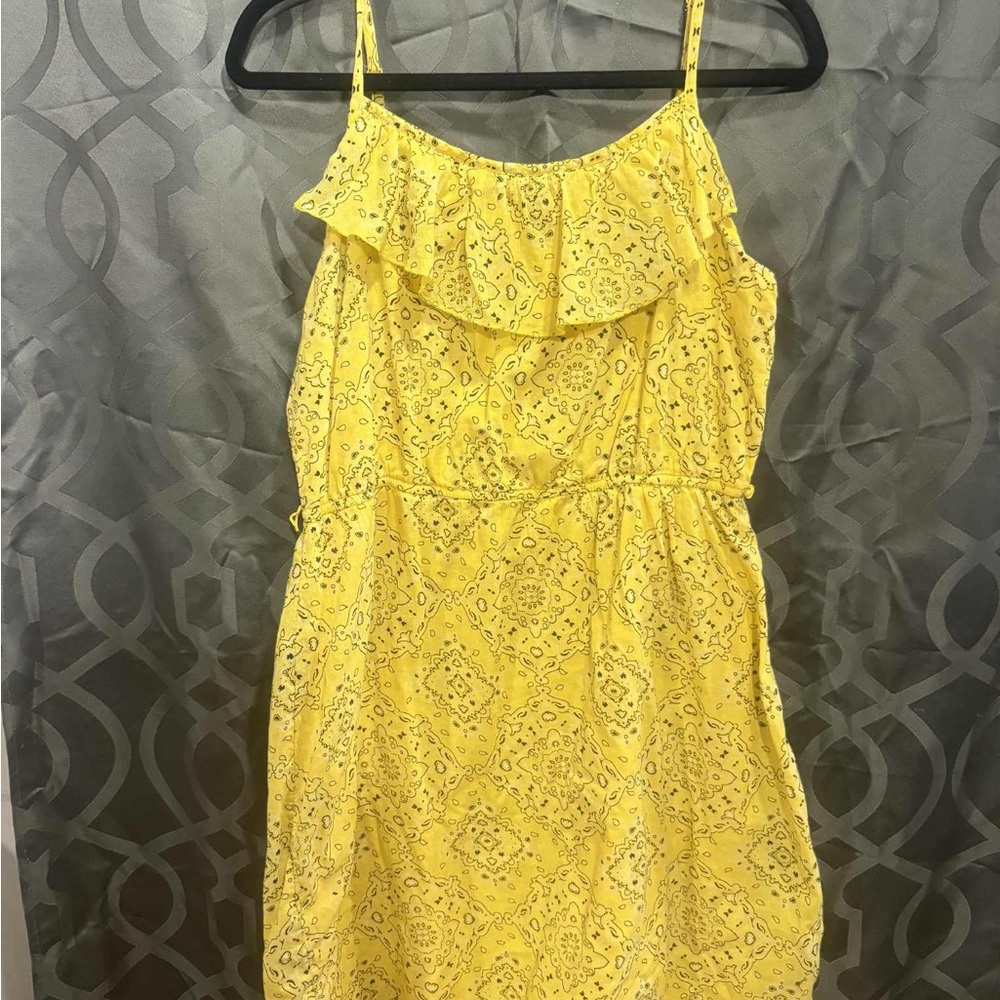 Old Navy Yellow Boho Ruffle Sundress Size L Mini Dress